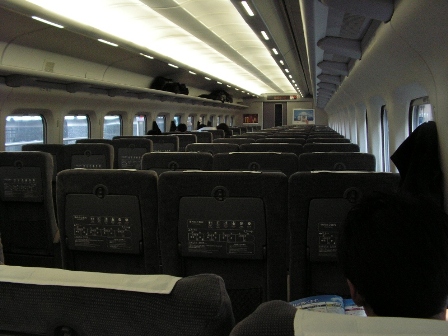 Interieur van de Shinkansen